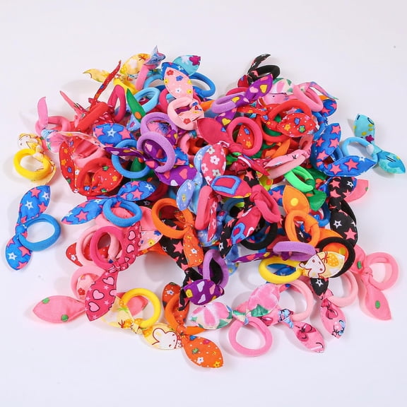 Dog Hair Accessories Set, Colorful Rabbit Ear Hair Ties with Elastic Bands, Pet Grooming Bows