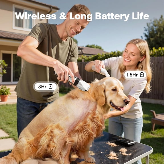 Dog Hair Clippers for Grooming Kit and Dog Paw Trimmer Nail Grinder for Grooming, Low Noise Rechargeable Cordless, Shaver Grooming Supplies for Pet Cats Dogs