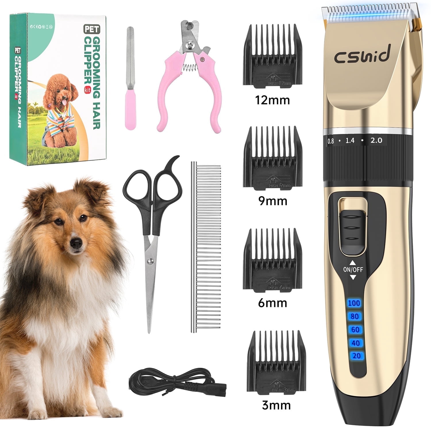 Gallery Detail: Dog Hair Clippers Professional Led Display Dog Grooming Kit Cordless