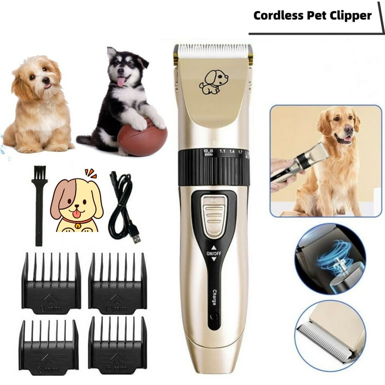 Dog Hair Clippers Professional Quiet Electric Pet Clipper for Dogs Cats Cordless Pet Grooming Kit for Cutting Long Matted Hair for Dogs Cats
