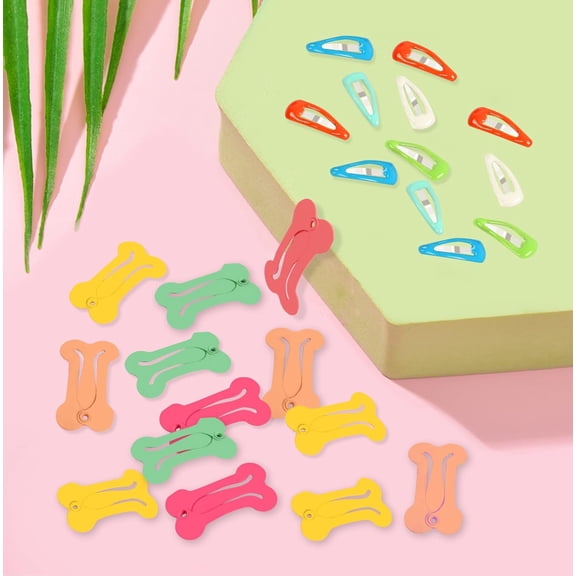 Dog Hair Clips Pet Hair Barrettes Accessories Clip Multicolor Bone Waterdrop Snap Hairpin Headwear Grooming Products