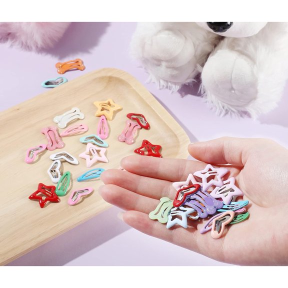 Dog Hair Clips Pet Hair Barrettes Grooming Products Small Snap Hair Clips Pet Hairpin Headwear for Cat Puppy