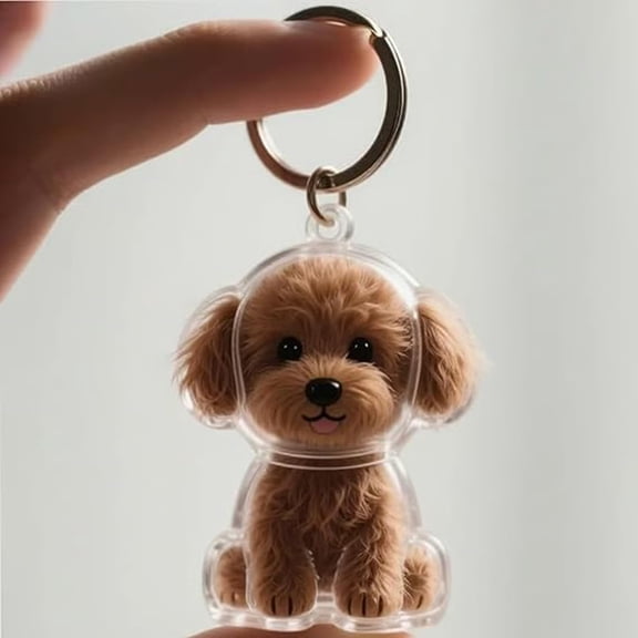 Dog Hair Collector Keychain Charm Memorial Storage Box, 2025 New Fur Life Pendant for Dogs, Pet Hair Memorial Keepsake, Transparent Cute Keychain, Portable Pet Memory Capsule