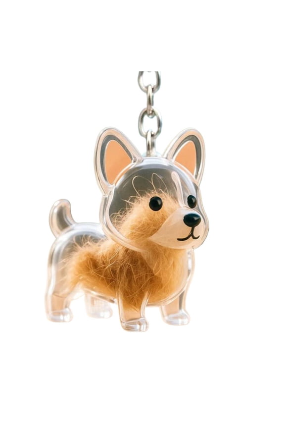 Dog Hair Collector Keychain Pet Hair Keepsake Memory Capsule for Dogs & Cats, Memorial Fur Storage Box Charm Loving Remembrance Keychain for Pet Lovers