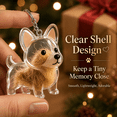thumbnail image 1 of Dog Hair Keepsake Keychain with Clear Puppy Shaped Capsule, Memorial Storage Pendant with Secure Key Ring, for Keys, Handbag, Travel Pouch, Display Box, Memory Collection, Pet Remembrance, Style A, 1 of 9