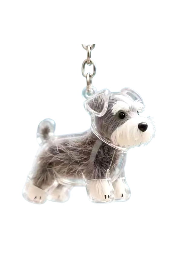 Dog Hair Memory Capsule 7cm Plastic Keepsake Pendant for Pet Fur, Small Portable Keychain for Pomeranian, Husky, Corgi Memorial Gift for Pet Lovers (Schnauzer)