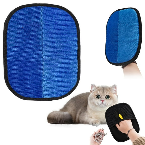 Dog Hair Remover Ecohintz Double-Sided Pet Hair Remover Glove - Reusable Grooming Mitt for Dogs & Cats, Effectively Removes Fur from Furniture, Clothes & Cars, Pet Hair Removal Glove, Blue
