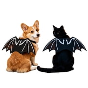 Dog Halloween Bat Wings - Luminous Skeleton Bone Cosplay Pet Accessory for Cats PuppiesBlack,S