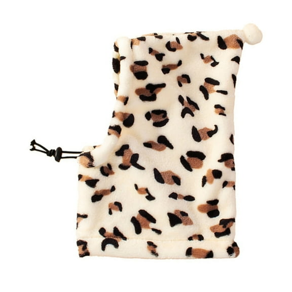 Dog Halloween Costume Hat Leopard Print Pullover Cap for Dogs Lovely Ear Muff Headgear Hat for Winter Pet Photo Hat
