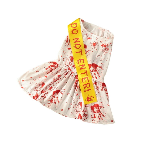 Dog Halloween Costume, Pet Dress Puppy Outfits Printed with Fake Blood, Dog Costumes for Small Dogs