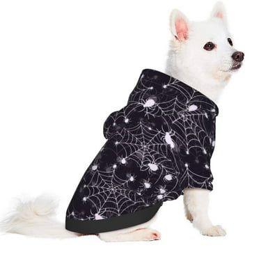 Dog Halloween Costume, halloween Creative spiderweb cobweb Warm Dog Cat Clothes Puppy Dog Hoodie Sweatshirts Outfit for Small Medium Dogs Boy Girl, Funny Pet Apparel Dogs Halloween Decor
