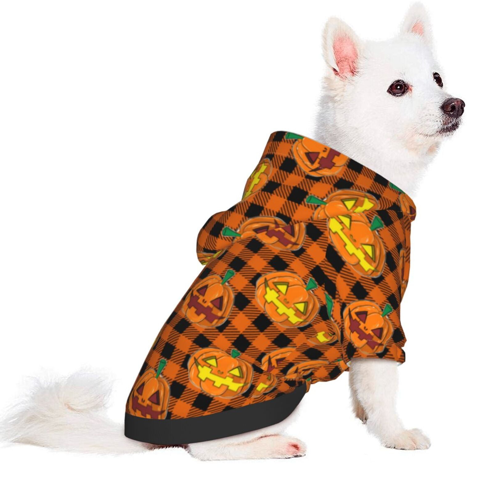 Dog Halloween Costume, halloween pumpkin plaid Warm Dog Cat Clothes