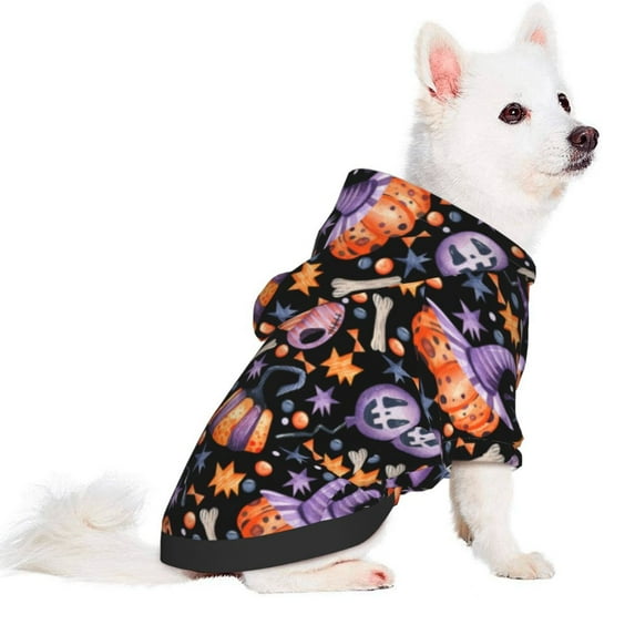 Dog Halloween Costume, pumpkin halloween hats Warm Dog Cat Clothes Puppy Dog Hoodie Sweatshirts Outfit for Small Medium Dogs Boy Girl, Funny Pet Apparel Dogs Halloween Decor