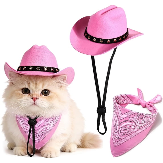 Dog Halloween Costumes, Dog Cowboy Costume Halloween Dog Cowboy Hat Halloween Dog Bandana Scarf Funny Dog for Small Medium Large Dogs Pets