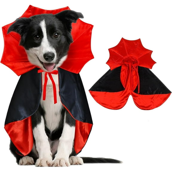 Dog Halloween Costumes, Dog Vampire Cloak Costume Dog Devil Costume Dog Vampire Cloak Cape Halloween Costumes for Small Medium Large Dogs Pets (Small)