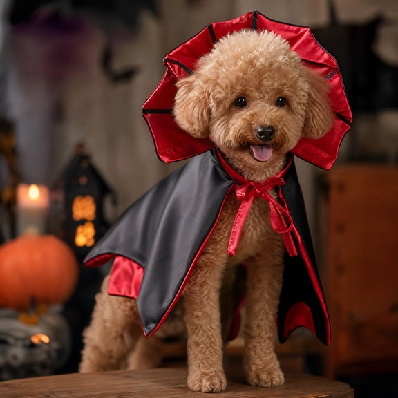 Dog Halloween Costumes, Dog Vampire Devil Cloak Cape Costume Halloween Costumes for Small Medium Large Dogs Pets