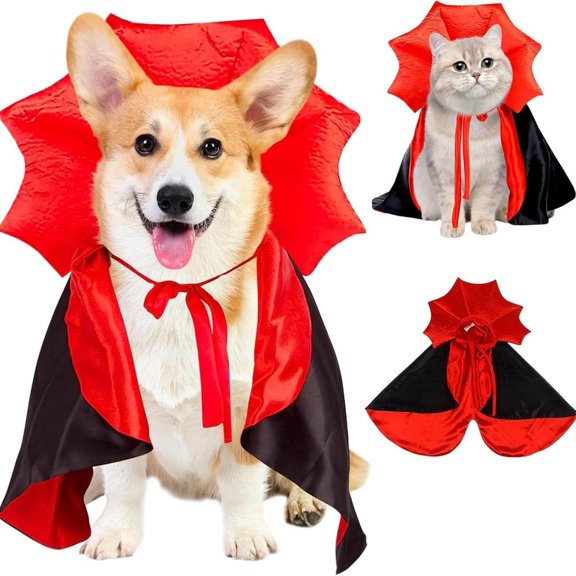 Dog Halloween Costumes, Vampire Cloak Cape for Small Medium Large Pets
