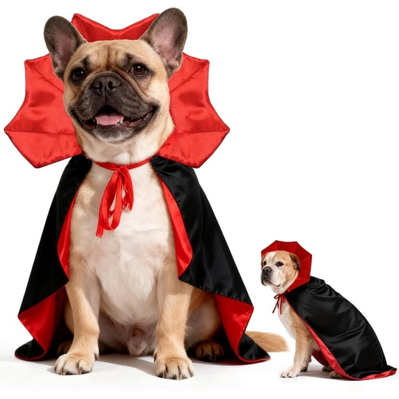 Dog Halloween Costumes Vampire Cloak, Wizard Outfit, Witch Cosplay Apparel Cape - Funny Party Dress Up Halloween Pet Costumes for Medium Dogs