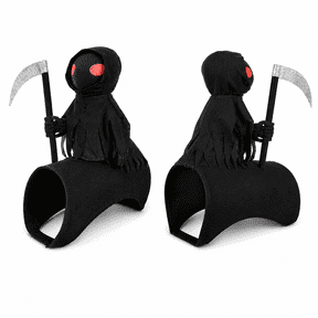 Dog Halloween Grim Reaper Rider Costume, 3D Pet Cosplay Outfit with Hook-and-Loop Fasteners for Small, Medium and Large Dogs and Cats, Party, Parade and Photo Dress Up