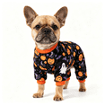 thumbnail image 1 of Dog Halloween Pajamas Festive Printed Pet Four‑Leg Sleep Jumpsuit Comfortable Holiday Outfit for Small Medium Large Dogs Home Rest Halloween Dress‑up (M), 1 of 4