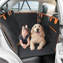 Dog Hammock for Car with Hard Bottom Dog Car Seat Cover for Back Seat Waterproof for Cars/SUV, Black