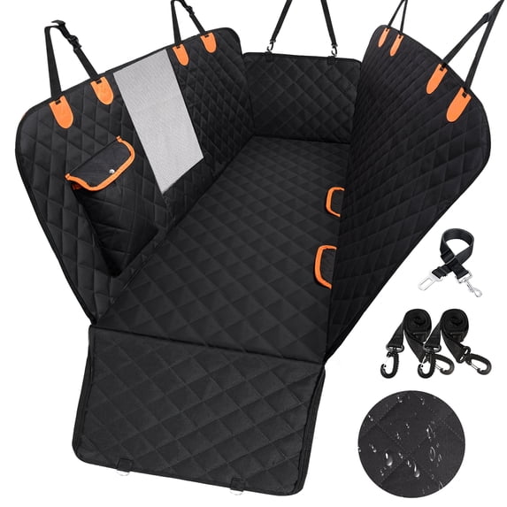 Dog Hammock for Car with Mesh Window, 600D Oxford Waterproof Nonslip Durable Seat Protector for Back Seat for Car Truck SUV(54" W x 58" L)