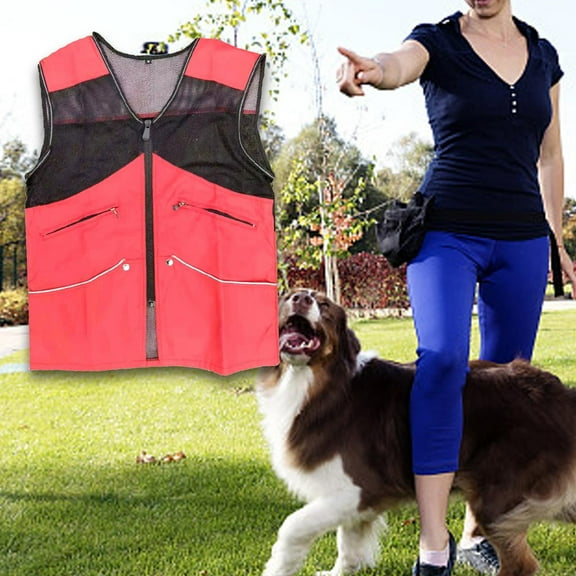 Dog Handler Training Vest Dog Trainer Clothing Multi Functional Summer Zipper Vest Durable Coat Dog Trainer Vest for Dog Training Activities XL