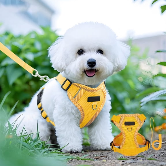 Dog Harness,Anti-Escape Adjustable Soft Mesh Pet Leash and Chest Harness Set,Reflective Soft Breathable Mesh Vest for Dog,Suitable for Dog Walking and Training