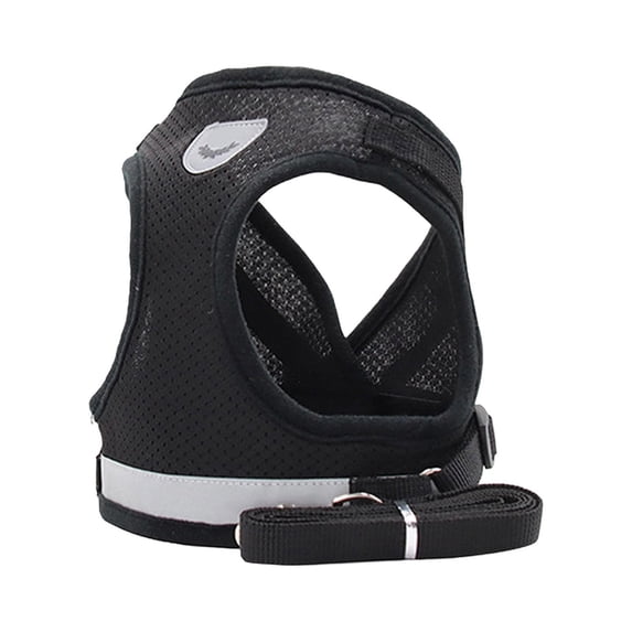 Dog Harness, Breathable Mesh No Pull Black X-Small, 1 Pack Reflective Step In Pet Vest Harness with Leash Set, for Walking Training Outdoor Activities for Small Puppy Cats Pets