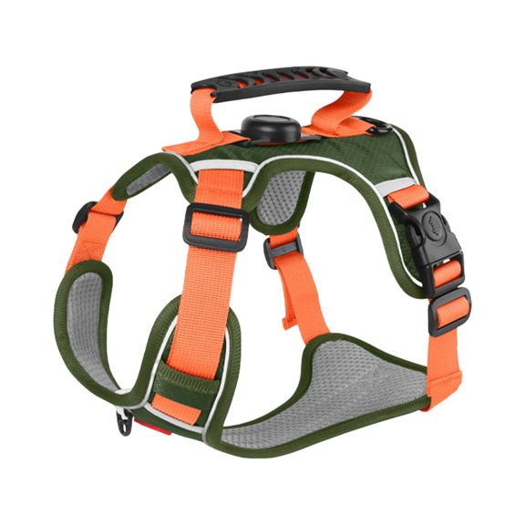 Dog Harness Chest Strap with Locator Compatibility, Adjustable No-Pull Pet Walking Vest for Small Dogs, Premium Nylon Control Leash Set for Outdoor Training (XS Size)