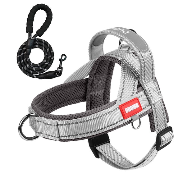 Dog Harness, Escape Proof No Pull Soft Padded Lightweight Vest for Medium Sized Dogs, Reflective No Choke Harness with Front Clip, Adjustable Step in Breathable Mesh