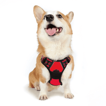 Dog Harness for Large Dogs No Pull, No Choke Dog Harness Soft Padded, Adjustable Reflective Dog Vest with Handle Control for Small Medium Large Dogs, Red