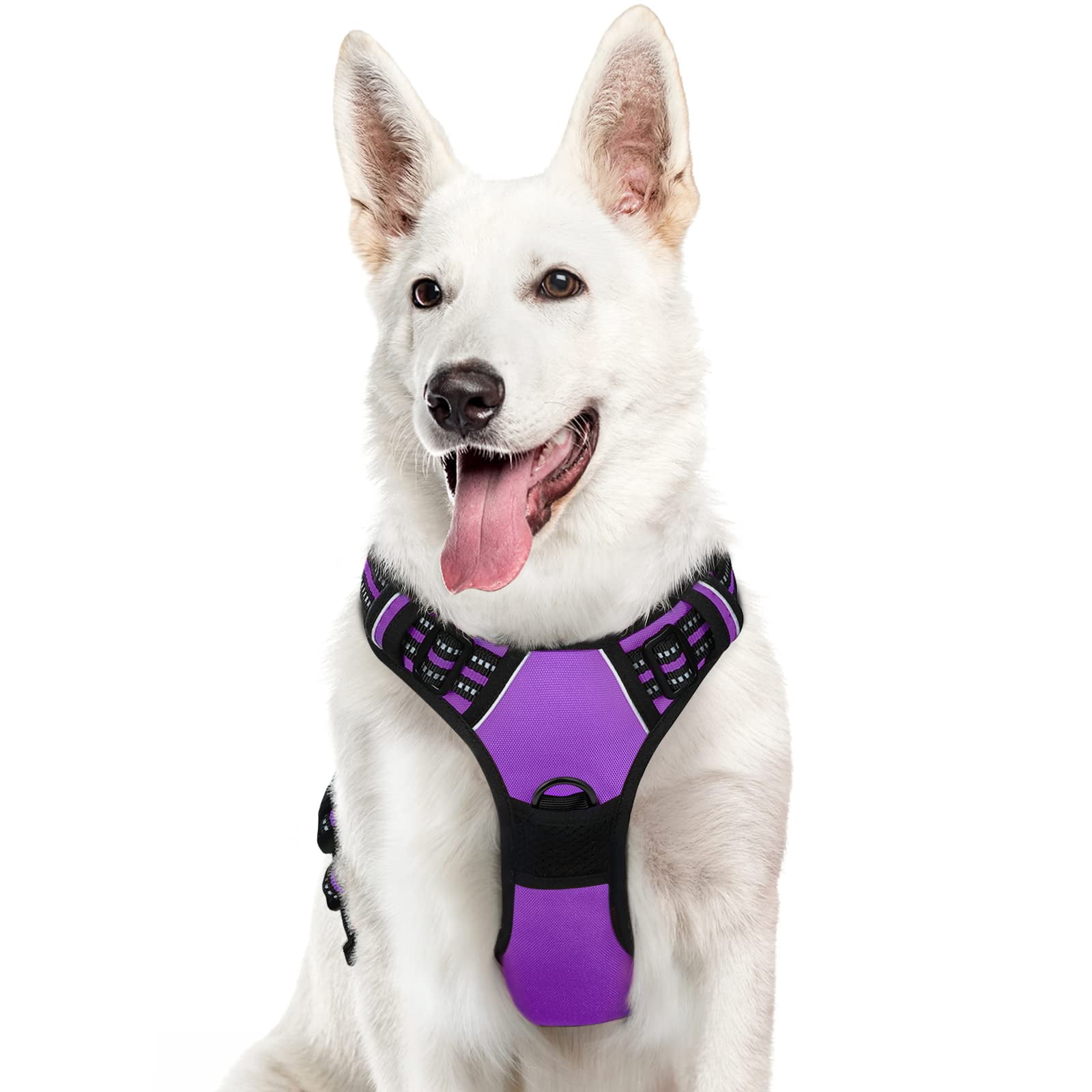 Dog Harness for Large Dogs, No Pull Service Vest with Reflective Strips ...