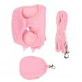 Dog Harness Leash Cute Bow Rhinestone Decoration Breathable Adjustable Pet Vest Traction Rope Set for Small Dogs Cats