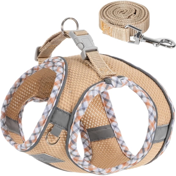 Dog Harness and Leash Set, No Pull Pet Harness for Small Dogs Easy Walking,Soft Breathable Small Dog Harness,Adjustable Reflective Step in Vest Harness for Puppy,Kitten, Cats