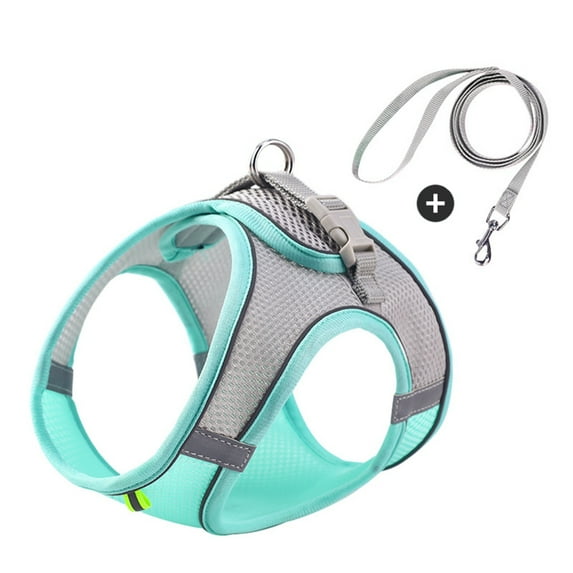Dog Harness and Leash Set - Summer No Pull Escape Proof Vest Harnesses with Soft Mesh and Reflective Bands, Adjustable Pet Outdoor Harnesses for Small and Medium Dogs