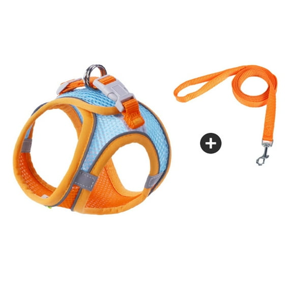 Dog Harness and Leash Set - Summer No Pull Escape Proof Vest Harnesses with Soft Mesh and Reflective Bands, Adjustable Pet Outdoor Harnesses for Small and Medium Dogs