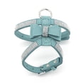 thumbnail image 1 of Dog Harness Leash Suit Vest Shining Diamonds Adjustable Soft Suede Fabric Bow Rhinestone Pet Collar Harnesses for Dogs Products (Blue Harness,L), 1 of 6