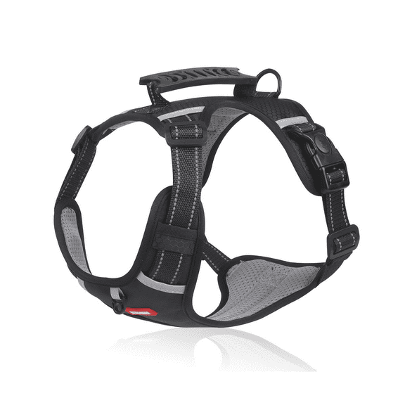 Dog Harness for Medium Dogs No Pull, Dog Vest Harness for Training, Safety Fully Adjustable Reflective Strip No-Choke Pet Oxford Walking Girl Dog Harnessfor Medium Dogs Black(S)