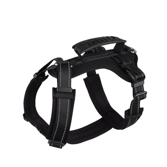 Dog Harness Medium Sized Dog, No Pull Military Service Vest with Handle & Molle, Easy Control for Training Walking, Adjustable Reflective Straps (Black,L)