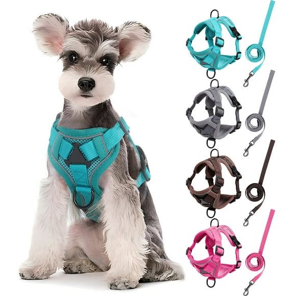 Dog Harness Reflective Breathable Mesh Vest No Pull Escape Proof Adjustable for Small Medium Dogs Cats Walking by PALIFEUR