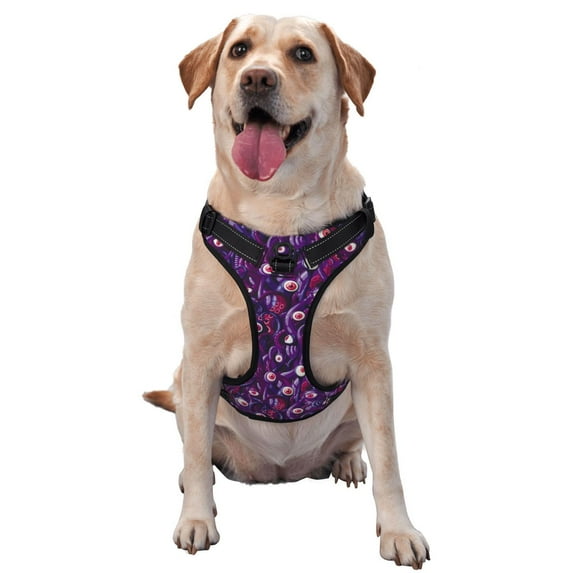 Dog Harness, Space eye Pattern No Pull Pet Harness Dog Leash, Step-in Dog Vest Harness, No Choke Reflective Adjustable Puppy Vest for Small Medium Large Dogs