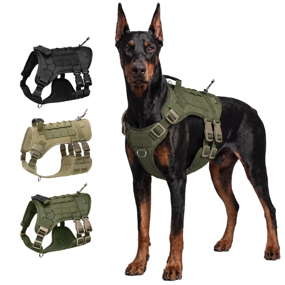 Dog Harness for Large Dogs, Heavy Duty No Pull Dog Harness with Handle, Adjustable 6-Buckle German Shepherd Big Size Dog Vest for Walking, Training