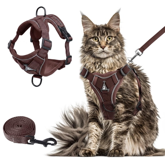 Wanheart Summer cat Chest Harness and Leash, Anti-Escape Adjustable Soft mesh cat Leash and Chest Harness Set for All Types of Cats cat Vests (Emerald, M)