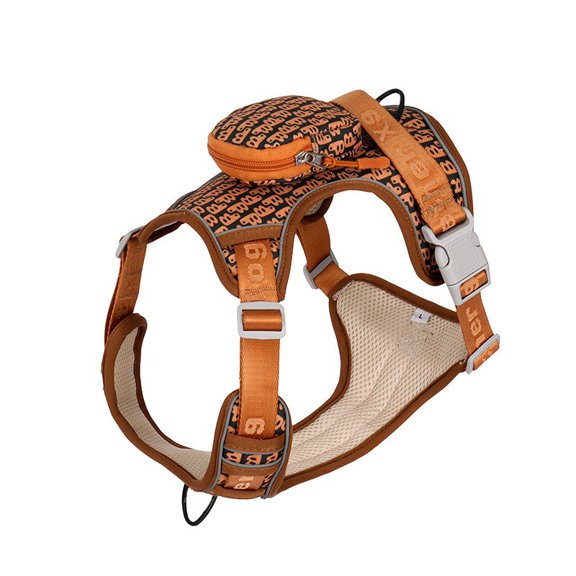 Dog Harness with Small Backpack, Adjustable Reflective Vest with Padded Handle and Breathable Mesh for Medium Dogs, Outdoor Walking Set