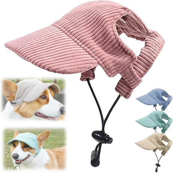 Dog Hat, 2025 Upgraded Hats for Dogs Cats Summer Beach Hat with Ear Holes, Adjustable Puppy Sun Bonnet Headdress (Pink, Small, A)