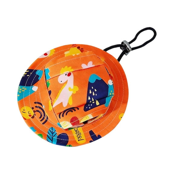 Dog Hat with Adjustable Drawstring, Printed Sun Protection Bonnet Pet Cap Outerwear Apparel Accessories for Puppies Cats