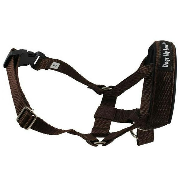 Dog Head Collar Halter Brown 5 Sizes (XXLarge: 14"-16" Snout)