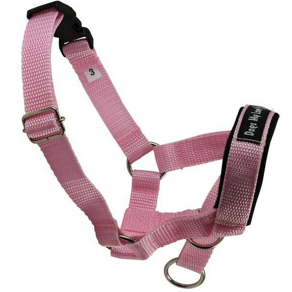 Dog Head Collar Halter Pink 5 Sizes (Small: 6.5"-8.25" Snout)