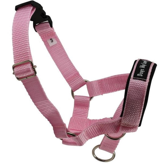 Dog Head Collar Halter Pink 5 Sizes (XXLarge: 14"-16" Snout)